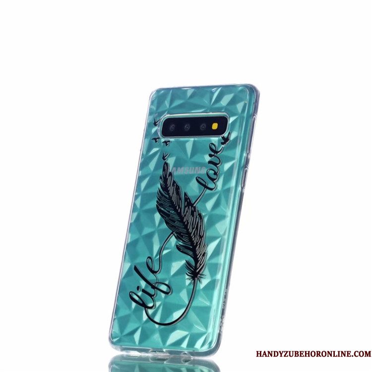 Hoesje Samsung Galaxy S10 Zacht Telefoon Groen, Hoes Samsung Galaxy S10 Spotprent Persoonlijk Patroon