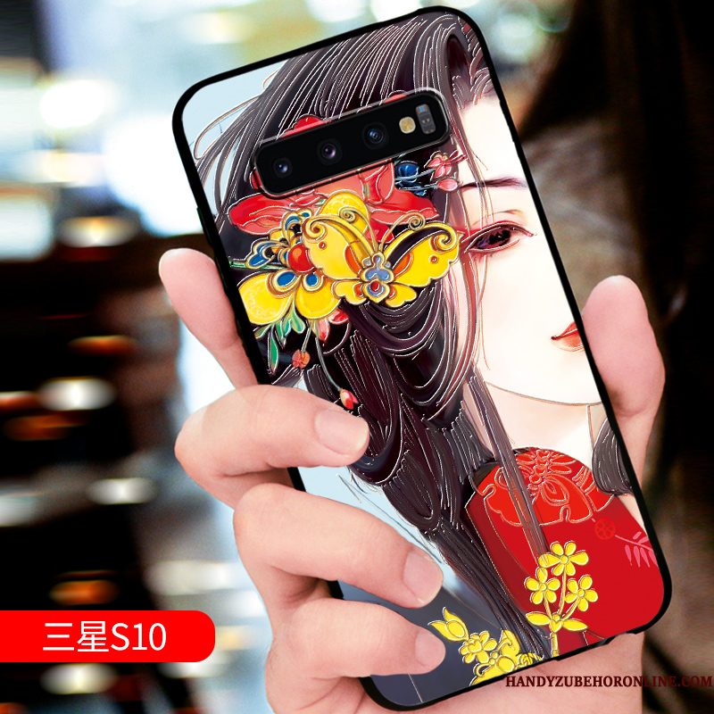 Hoesje Samsung Galaxy S10 Zacht Trendy Merktelefoon, Hoes Samsung Galaxy S10 Zakken Schrobben Dun