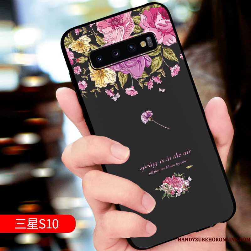 Hoesje Samsung Galaxy S10 Zacht Trendy Merktelefoon, Hoes Samsung Galaxy S10 Zakken Schrobben Dun