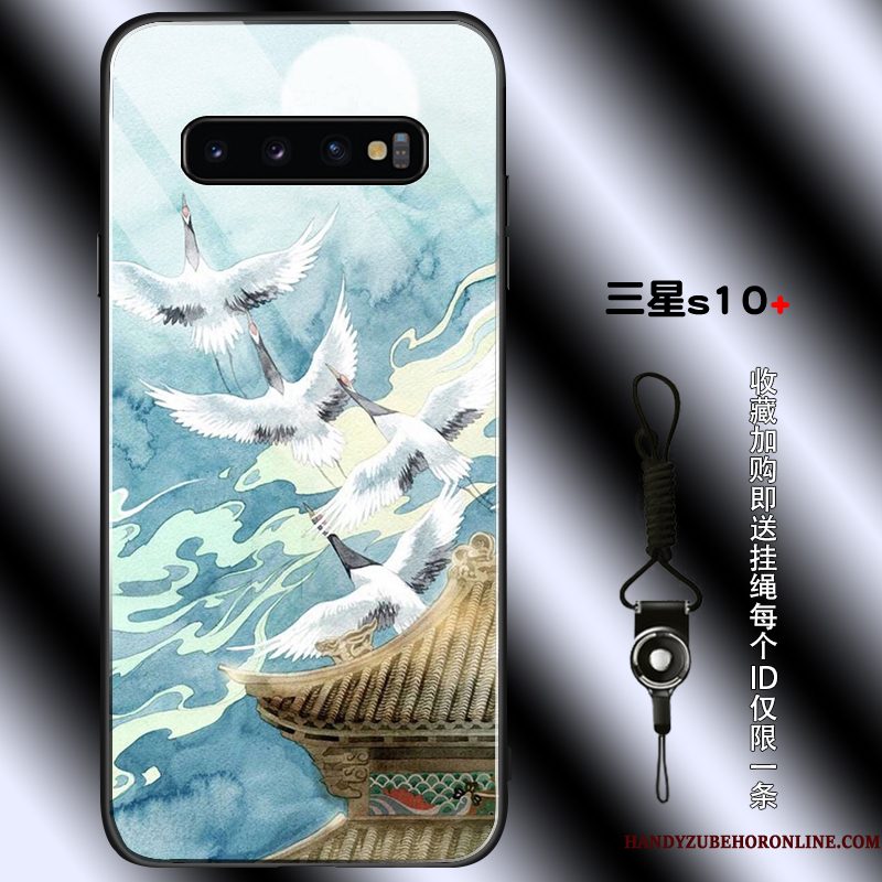 Hoesje Samsung Galaxy S10+ Zakken Anti-fall Jeugd, Hoes Samsung Galaxy S10+ Bescherming Kraanvogel Eenvoudige
