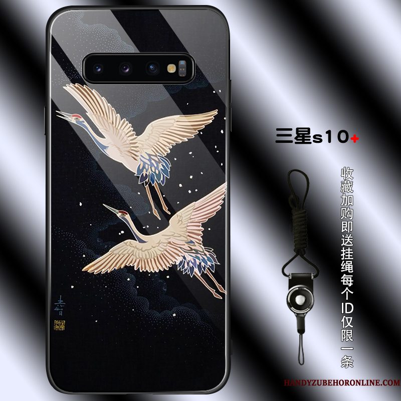 Hoesje Samsung Galaxy S10+ Zakken Anti-fall Jeugd, Hoes Samsung Galaxy S10+ Bescherming Kraanvogel Eenvoudige