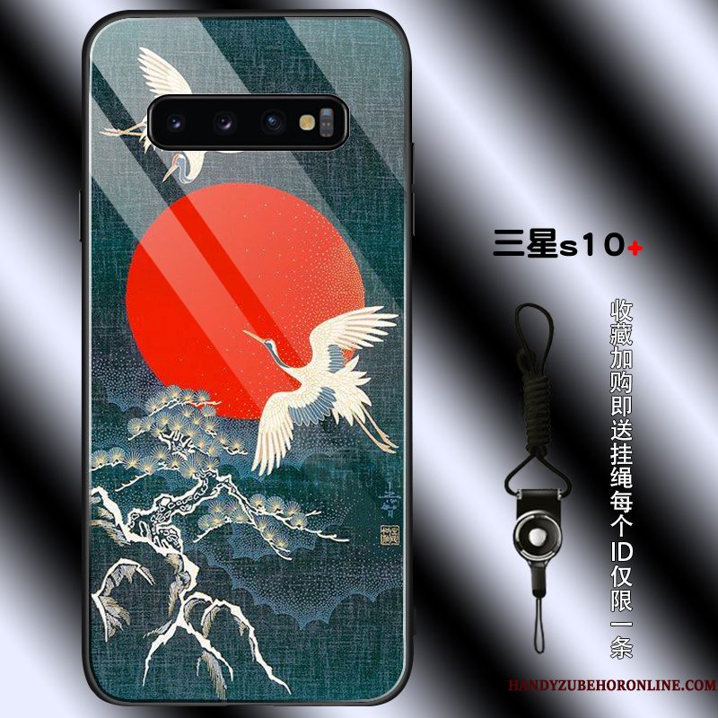 Hoesje Samsung Galaxy S10+ Zakken Anti-fall Jeugd, Hoes Samsung Galaxy S10+ Bescherming Kraanvogel Eenvoudige