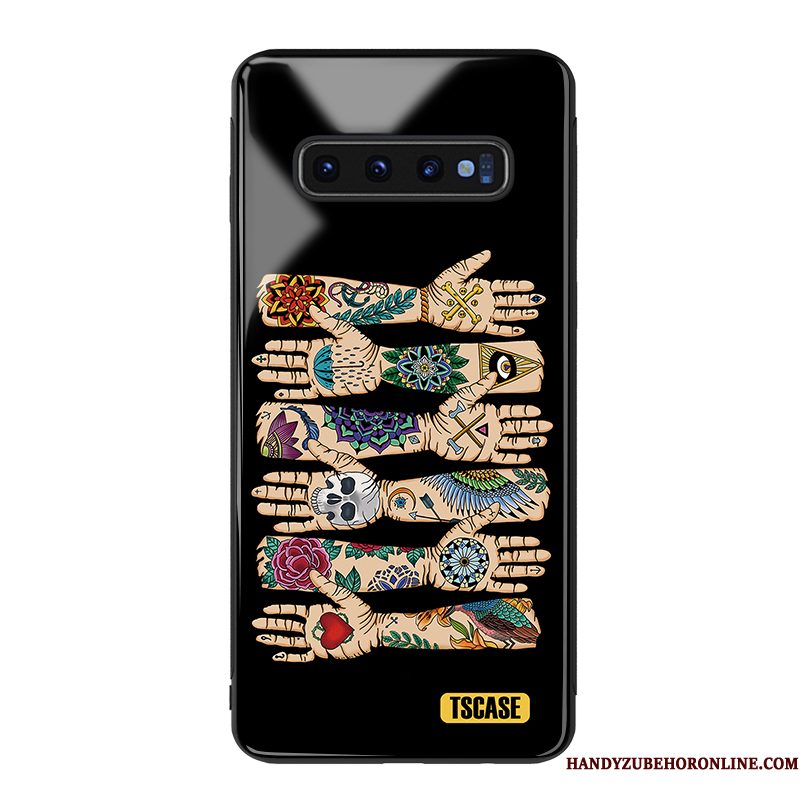 Hoesje Samsung Galaxy S10+ Zakken Anti-falltelefoon, Hoes Samsung Galaxy S10+ Bescherming Zwart Led