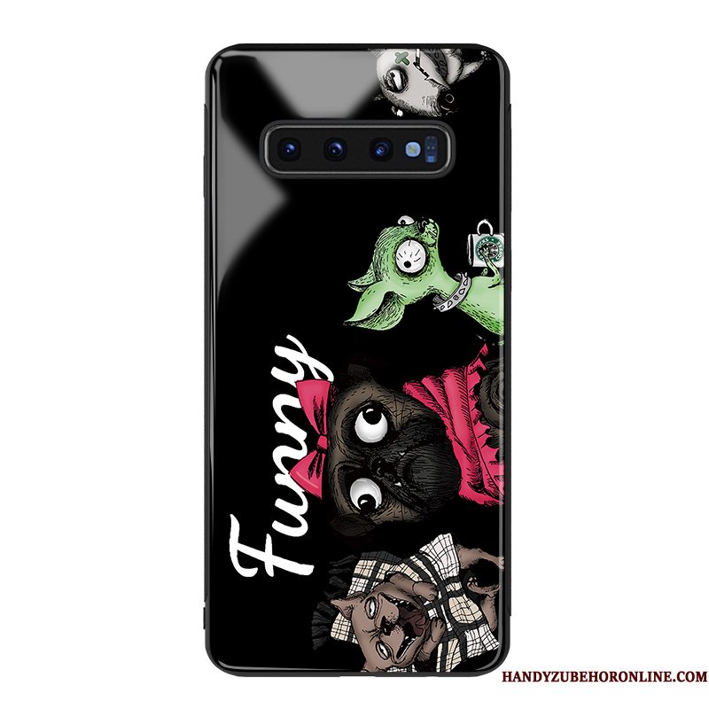 Hoesje Samsung Galaxy S10+ Zakken Anti-falltelefoon, Hoes Samsung Galaxy S10+ Bescherming Zwart Led