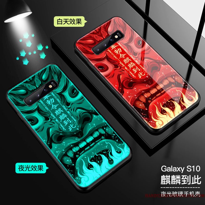 Hoesje Samsung Galaxy S10 Zakken Glas Trendy Merk, Hoes Samsung Galaxy S10 Bescherming Anti-fall Trend