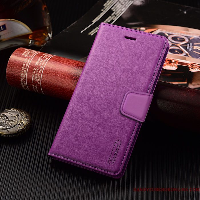 Hoesje Samsung Galaxy S10+ Zakken Hanger Anti-fall, Hoes Samsung Galaxy S10+ Leer Telefoon Purper