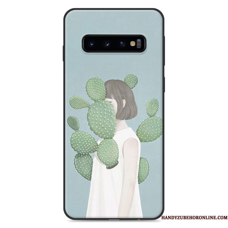 Hoesje Samsung Galaxy S10 Zakken Hangertelefoon, Hoes Samsung Galaxy S10 Groen Mini