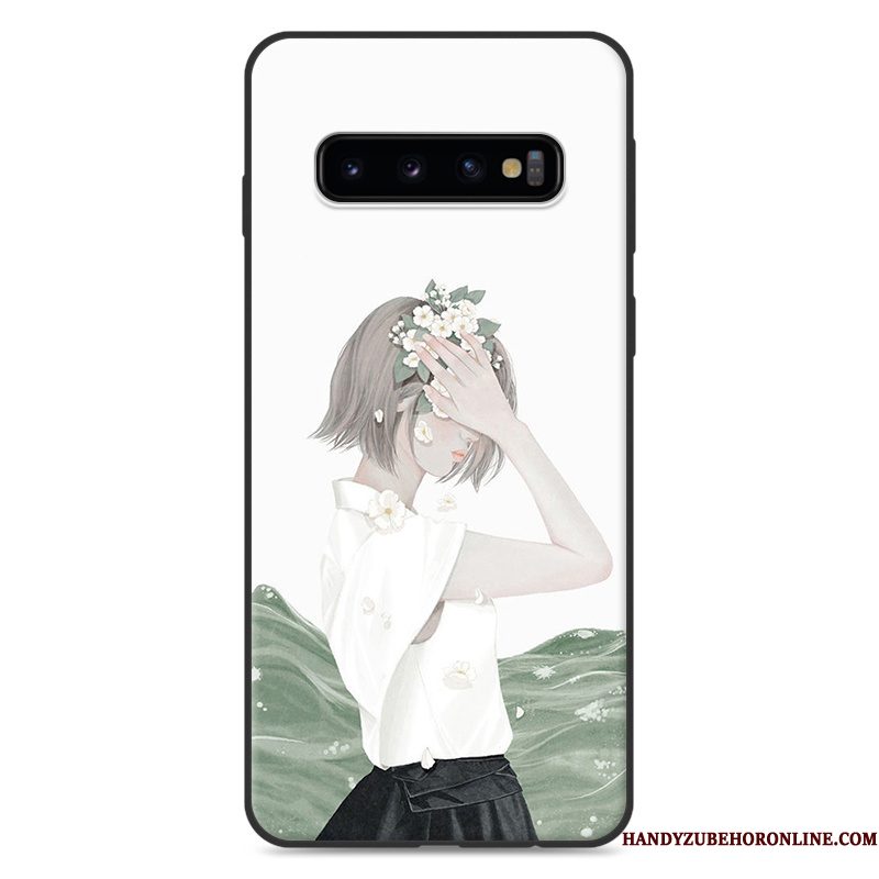 Hoesje Samsung Galaxy S10 Zakken Hangertelefoon, Hoes Samsung Galaxy S10 Groen Mini