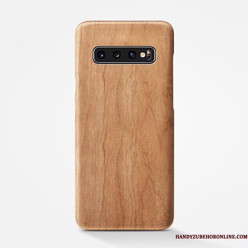 Hoesje Samsung Galaxy S10+ Zakken Houttelefoon, Hoes Samsung Galaxy S10+ Hout Persoonlijk Achterklep