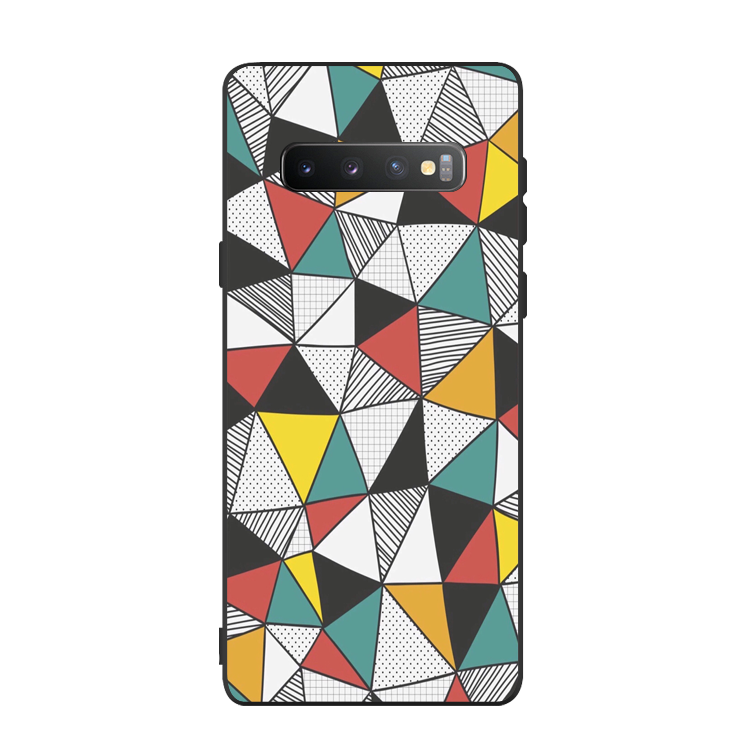 Hoesje Samsung Galaxy S10 Zakken Patroontelefoon, Hoes Samsung Galaxy S10 Siliconen Geometrie Anti-fall