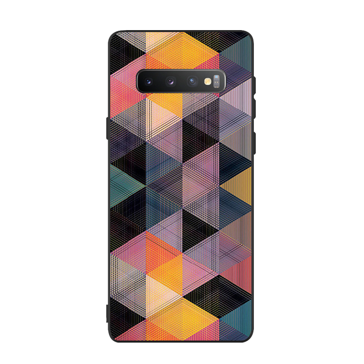 Hoesje Samsung Galaxy S10 Zakken Patroontelefoon, Hoes Samsung Galaxy S10 Siliconen Geometrie Anti-fall