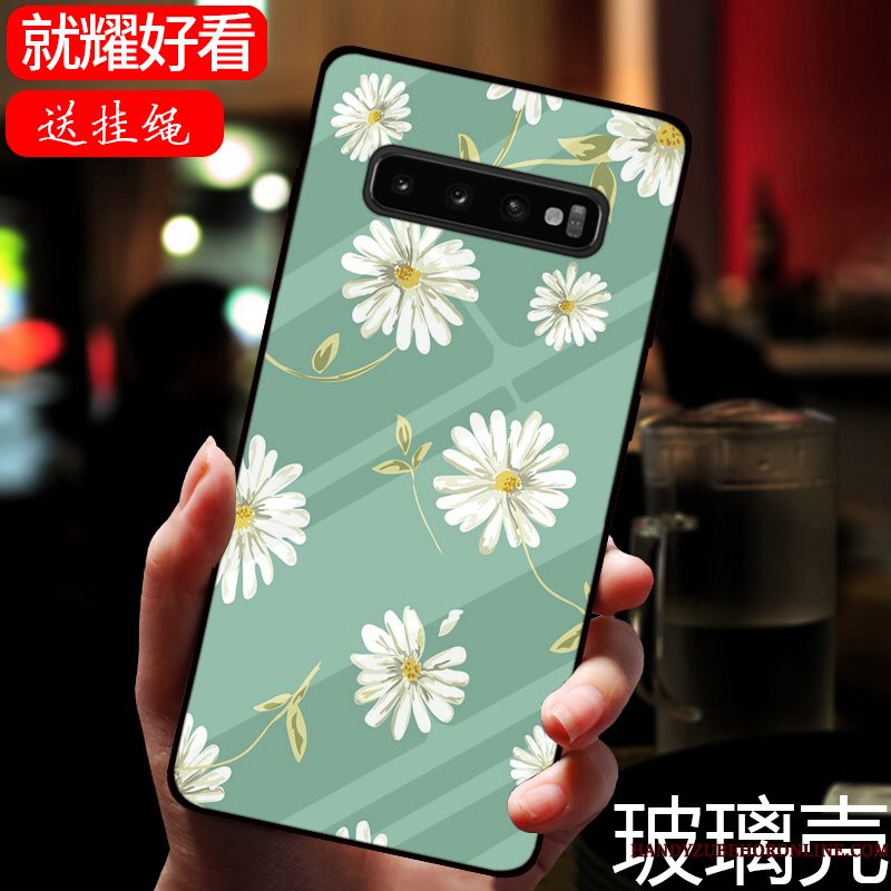 Hoesje Samsung Galaxy S10 Zakken Telefoon Patroon, Hoes Samsung Galaxy S10 Groen Vers