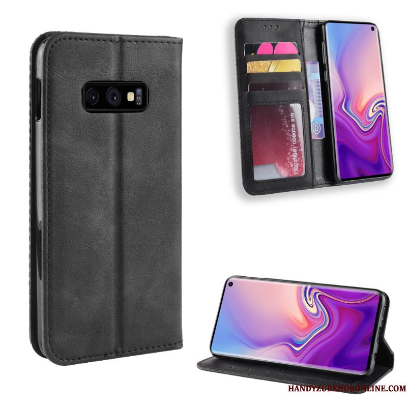 Hoesje Samsung Galaxy S10e Bescherming Anti-fall Patroon, Hoes Samsung Galaxy S10e Leer Kaarttelefoon