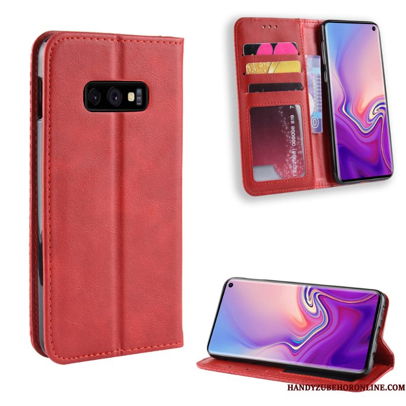 Hoesje Samsung Galaxy S10e Bescherming Anti-fall Patroon, Hoes Samsung Galaxy S10e Leer Kaarttelefoon