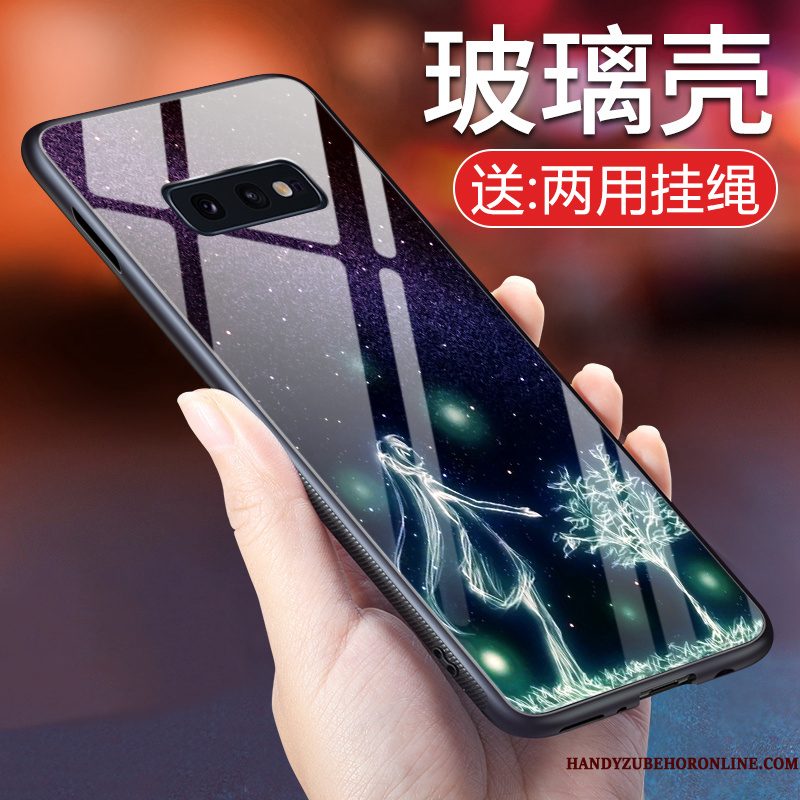 Hoesje Samsung Galaxy S10e Bescherming Telefoon Eenvoudige, Hoes Samsung Galaxy S10e Siliconen Anti-fall Gehard Glas