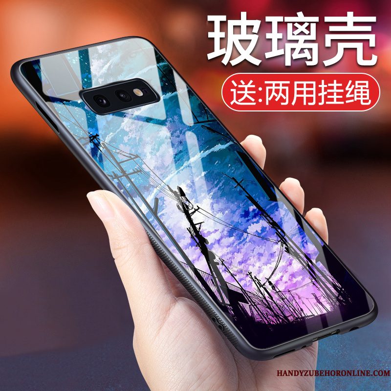 Hoesje Samsung Galaxy S10e Bescherming Telefoon Eenvoudige, Hoes Samsung Galaxy S10e Siliconen Anti-fall Gehard Glas