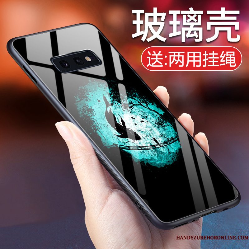 Hoesje Samsung Galaxy S10e Bescherming Telefoon Eenvoudige, Hoes Samsung Galaxy S10e Siliconen Anti-fall Gehard Glas