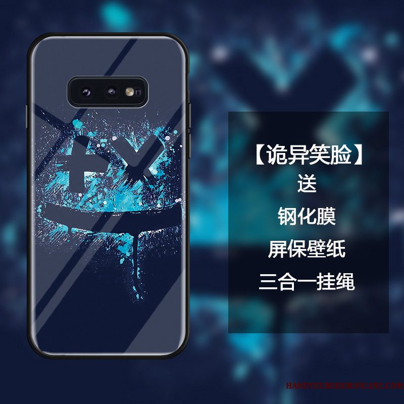 Hoesje Samsung Galaxy S10e Bescherming Trendy Merk Anti-fall, Hoes Samsung Galaxy S10e Zakken Blauw Letter