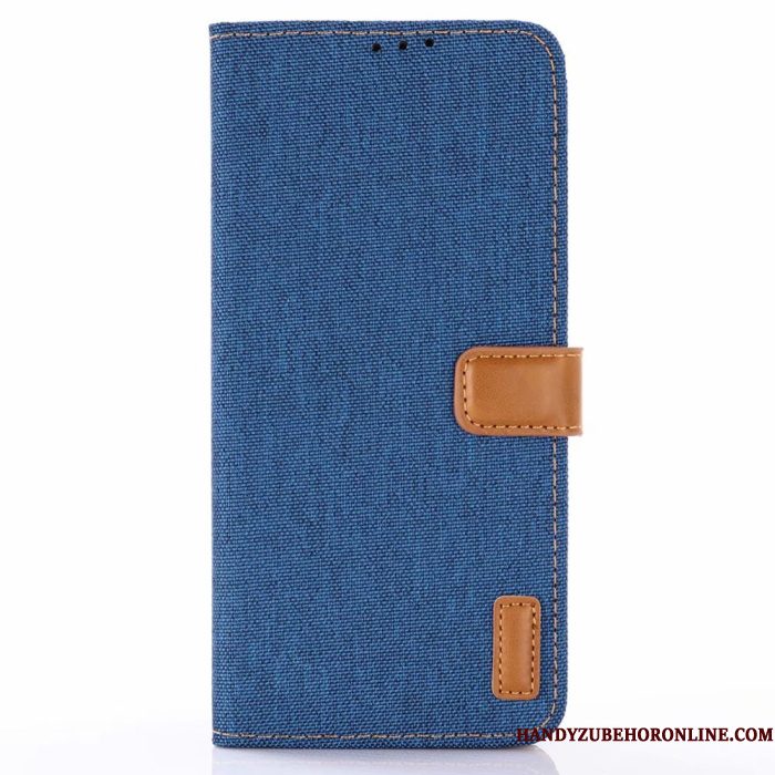 Hoesje Samsung Galaxy S10e Folio Denim Blauw, Hoes Samsung Galaxy S10e Leer Telefoon Patroon