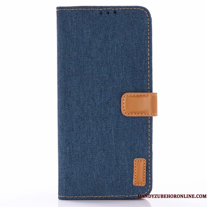 Hoesje Samsung Galaxy S10e Folio Denim Blauw, Hoes Samsung Galaxy S10e Leer Telefoon Patroon