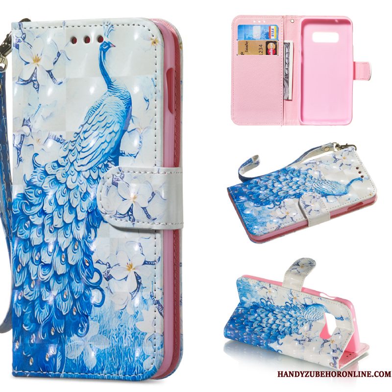 Hoesje Samsung Galaxy S10e Leer Blauwtelefoon, Hoes Samsung Galaxy S10e Bescherming Kaart