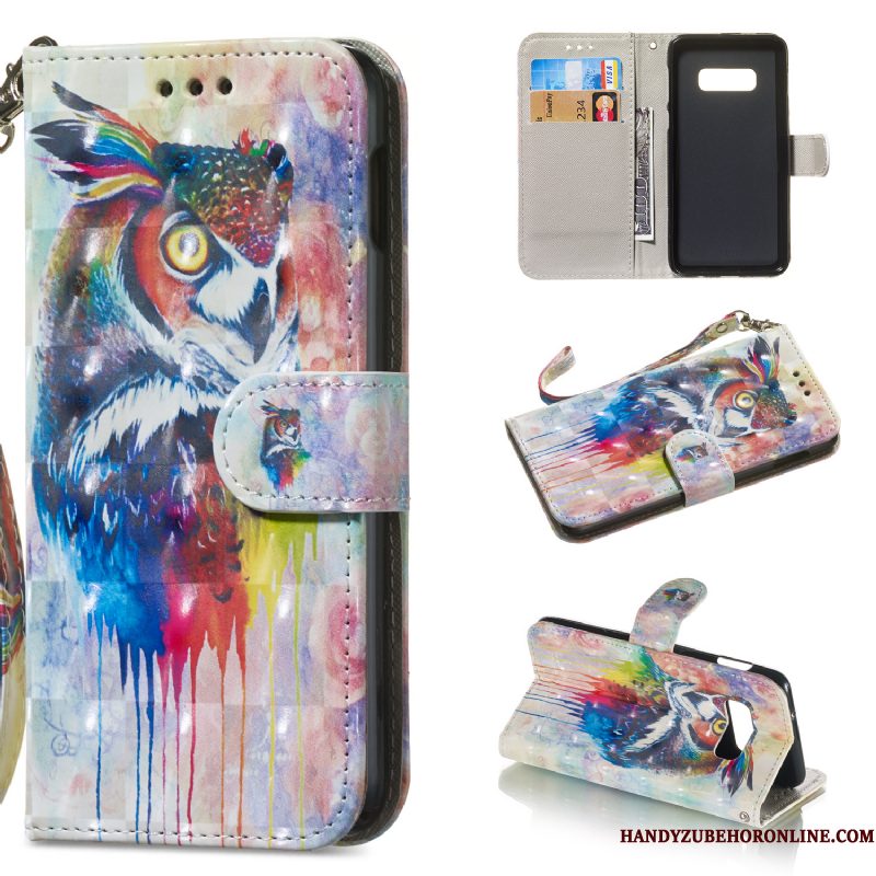 Hoesje Samsung Galaxy S10e Leer Blauwtelefoon, Hoes Samsung Galaxy S10e Bescherming Kaart