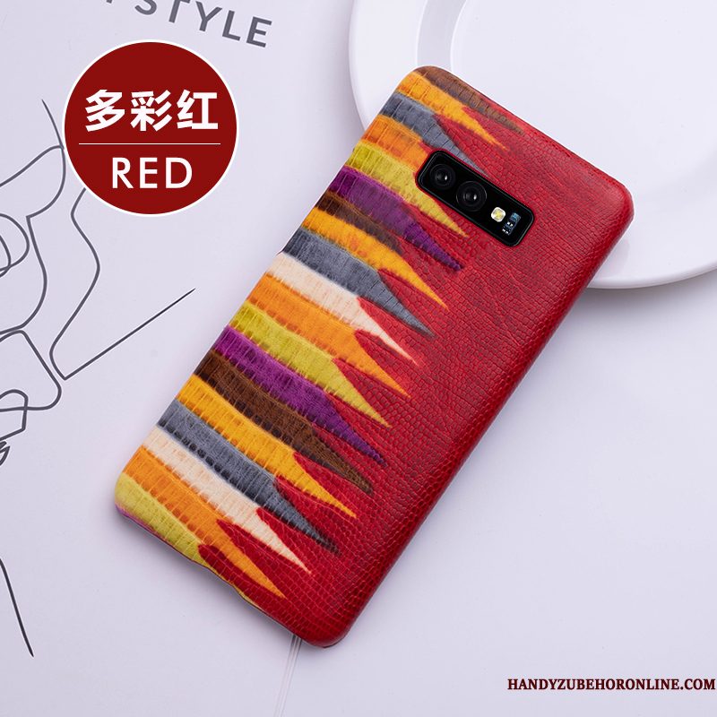 Hoesje Samsung Galaxy S10e Leer Chinese Stijltelefoon, Hoes Samsung Galaxy S10e Zakken Anti-fall Trendy Merk