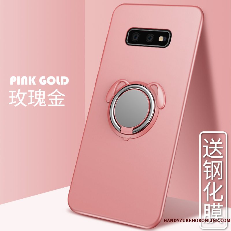 Hoesje Samsung Galaxy S10e Ring Roze, Hoes Samsung Galaxy S10e Autotelefoon