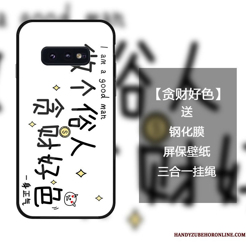 Hoesje Samsung Galaxy S10e Scheppend Gehard Glas Trendy Merk, Hoes Samsung Galaxy S10e Bescherming Telefoon Hanger