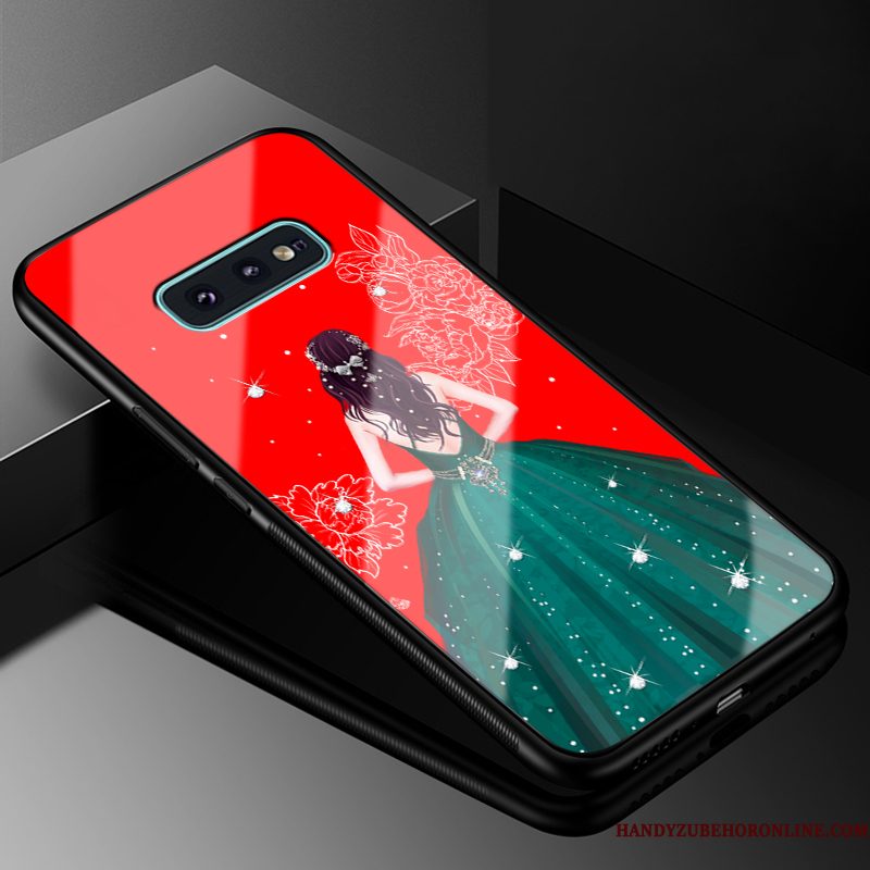 Hoesje Samsung Galaxy S10e Siliconen Roodtelefoon, Hoes Samsung Galaxy S10e Bescherming Hard Glas