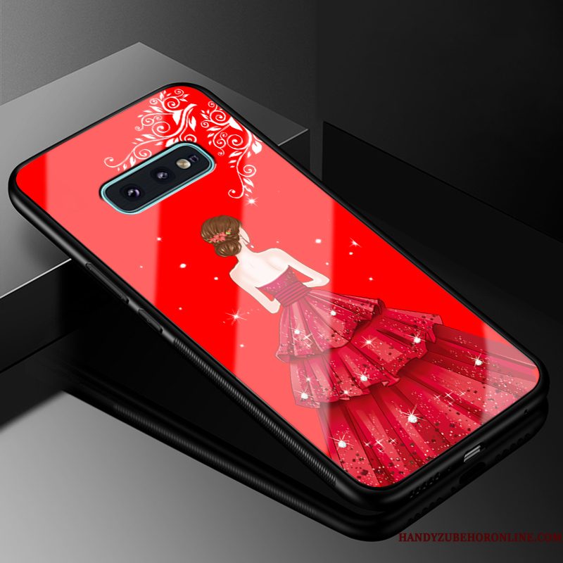 Hoesje Samsung Galaxy S10e Siliconen Roodtelefoon, Hoes Samsung Galaxy S10e Bescherming Hard Glas