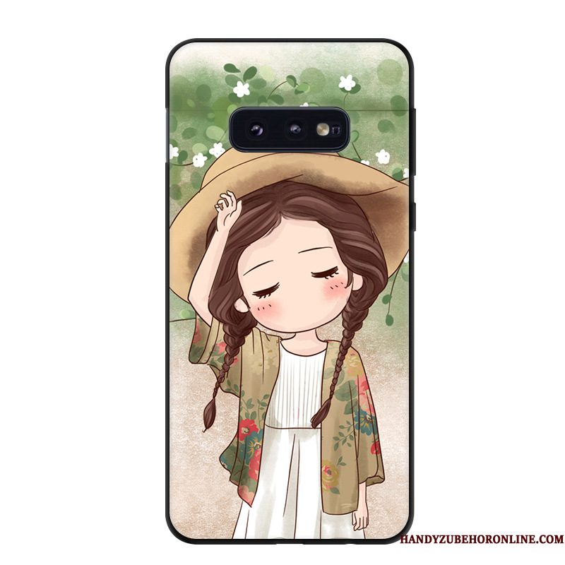 Hoesje Samsung Galaxy S10e Spotprent Trend Kunst, Hoes Samsung Galaxy S10e Bescherming Telefoon Geel