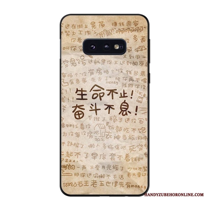 Hoesje Samsung Galaxy S10e Spotprent Trend Kunst, Hoes Samsung Galaxy S10e Bescherming Telefoon Geel