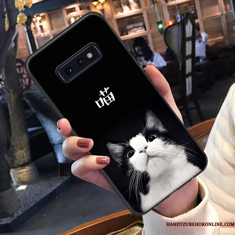 Hoesje Samsung Galaxy S10e Spotprent Zwart Lovers, Hoes Samsung Galaxy S10e Siliconen Telefoon Persoonlijk