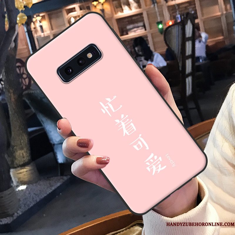 Hoesje Samsung Galaxy S10e Spotprent Zwart Lovers, Hoes Samsung Galaxy S10e Siliconen Telefoon Persoonlijk