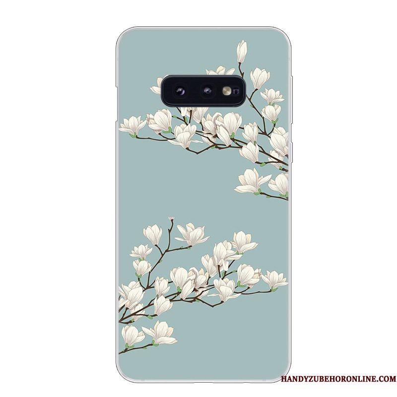 Hoesje Samsung Galaxy S10e Zacht Anti-fall Blauw, Hoes Samsung Galaxy S10e Bescherming Telefoon Wit