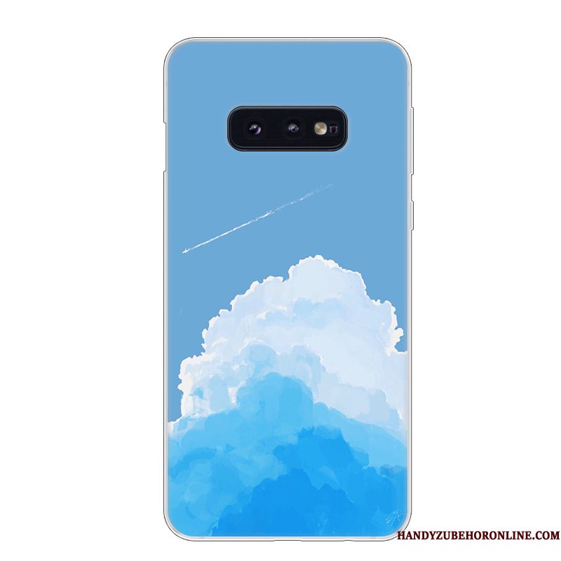 Hoesje Samsung Galaxy S10e Zacht Anti-fall Blauw, Hoes Samsung Galaxy S10e Bescherming Telefoon Wit