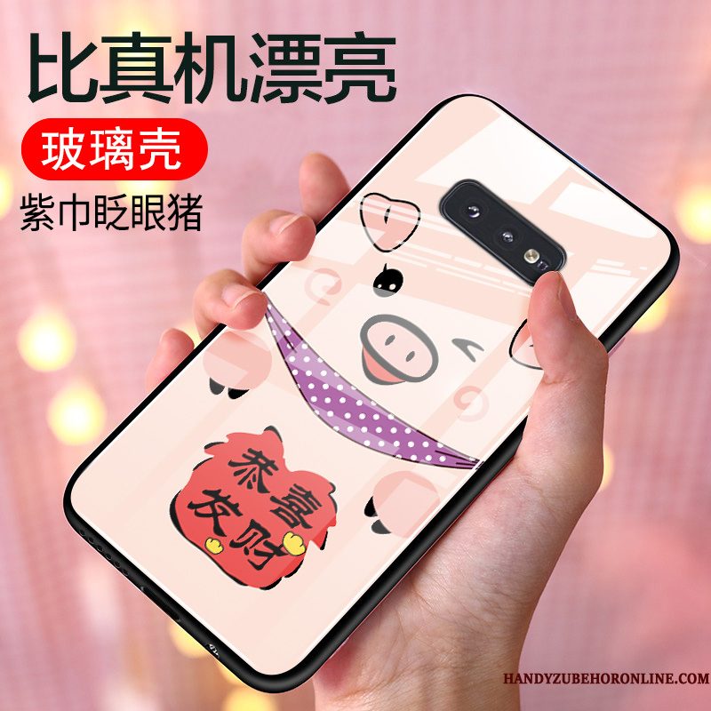 Hoesje Samsung Galaxy S10e Zacht Anti-fall Rood, Hoes Samsung Galaxy S10e Spotprent Glastelefoon