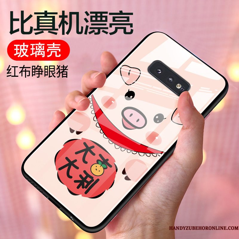 Hoesje Samsung Galaxy S10e Zacht Anti-fall Rood, Hoes Samsung Galaxy S10e Spotprent Glastelefoon