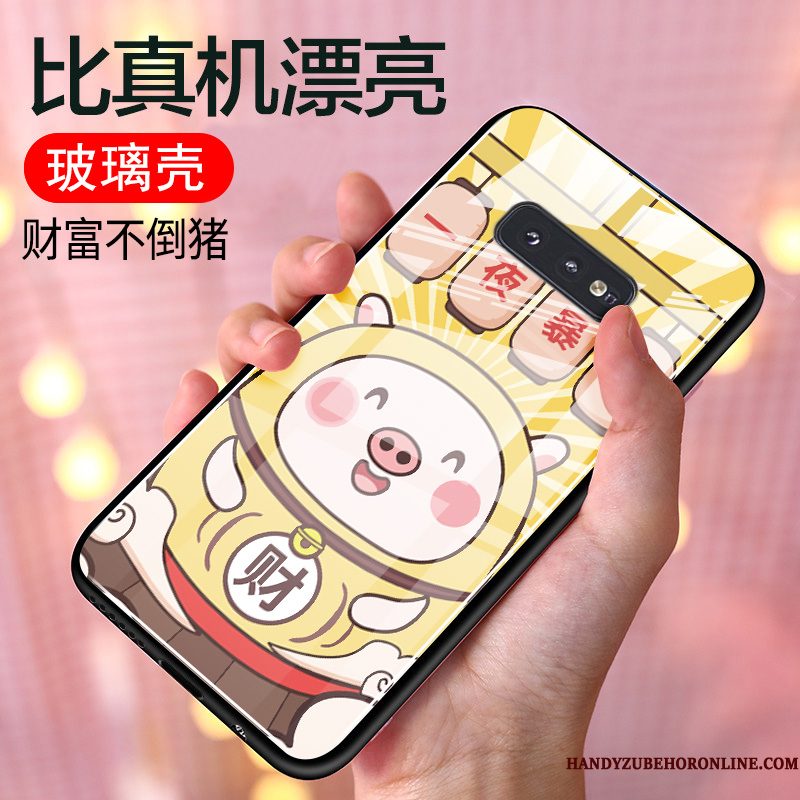 Hoesje Samsung Galaxy S10e Zacht Anti-fall Rood, Hoes Samsung Galaxy S10e Spotprent Glastelefoon