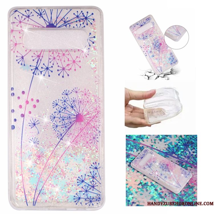 Hoesje Samsung Galaxy S10e Zacht Blauw Vloeistof, Hoes Samsung Galaxy S10e Telefoon Drijfzand