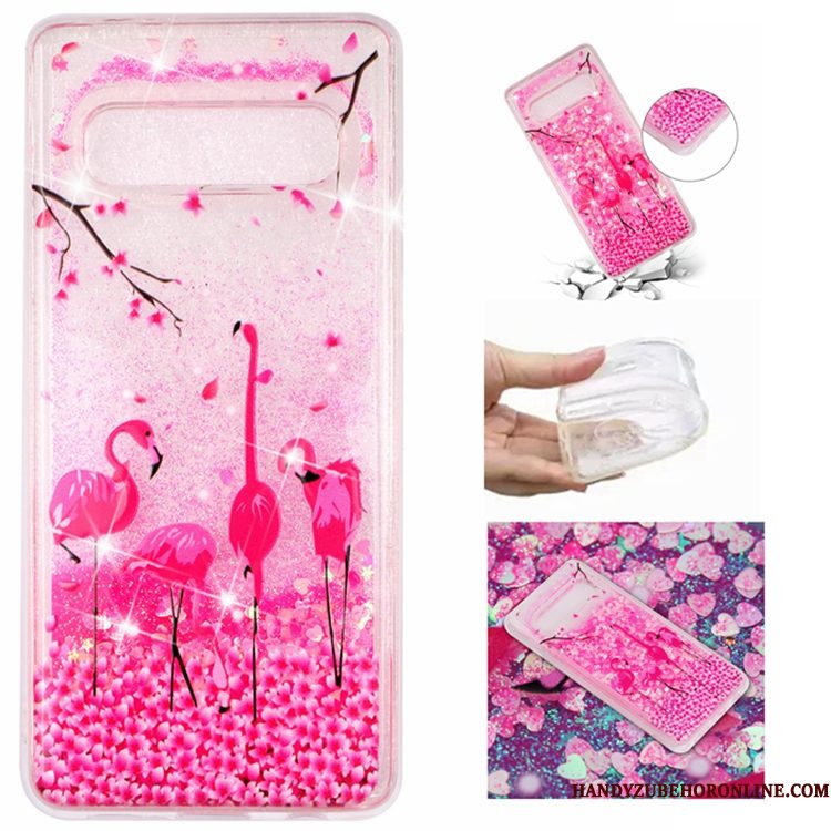 Hoesje Samsung Galaxy S10e Zacht Blauw Vloeistof, Hoes Samsung Galaxy S10e Telefoon Drijfzand