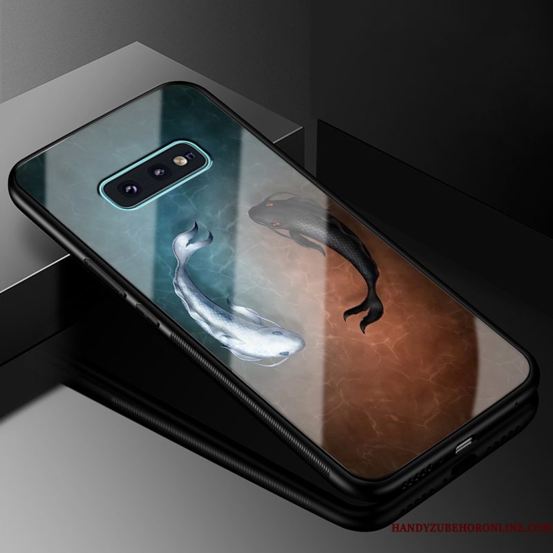 Hoesje Samsung Galaxy S10e Zacht Glas Wit, Hoes Samsung Galaxy S10e Bescherming Anti-falltelefoon