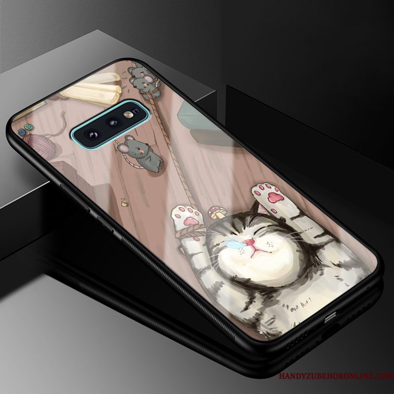 Hoesje Samsung Galaxy S10e Zacht Glas Wit, Hoes Samsung Galaxy S10e Bescherming Anti-falltelefoon