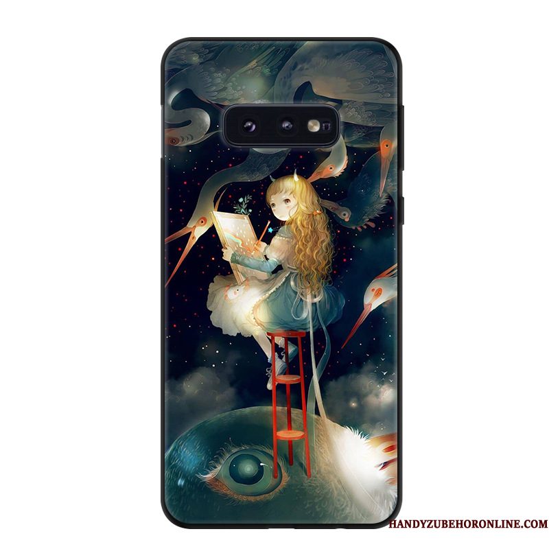 Hoesje Samsung Galaxy S10e Zacht Persoonlijk Groen, Hoes Samsung Galaxy S10e Bescherming Schrobbentelefoon