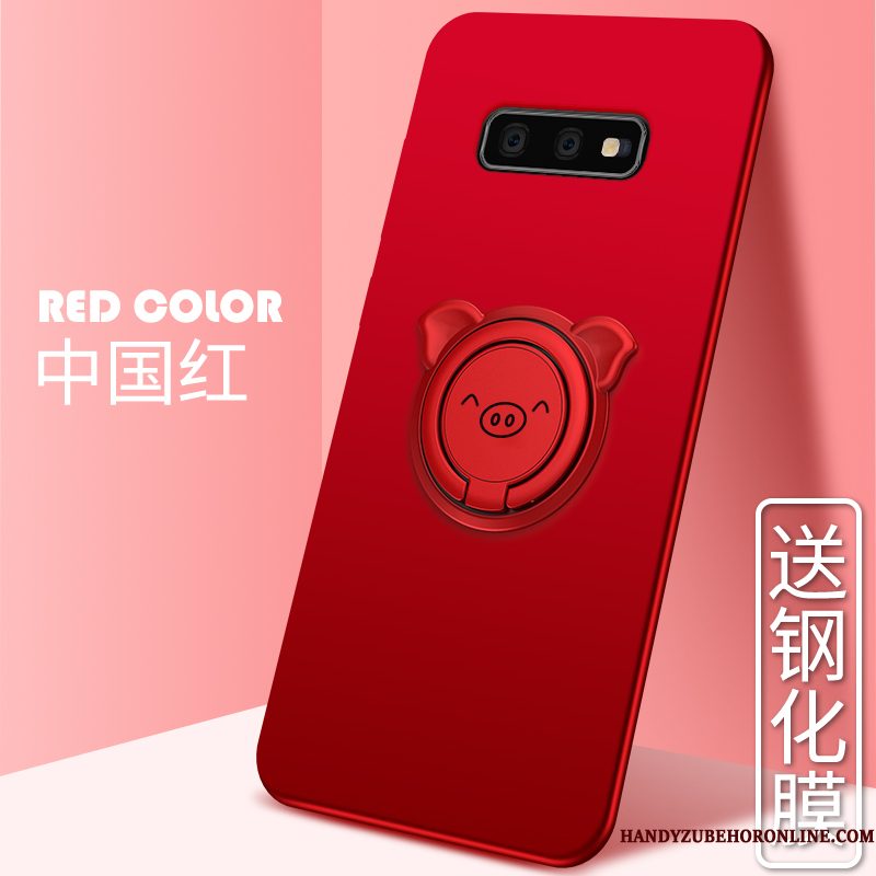 Hoesje Samsung Galaxy S10e Zacht Schrobben Trend, Hoes Samsung Galaxy S10e Siliconen Roodtelefoon