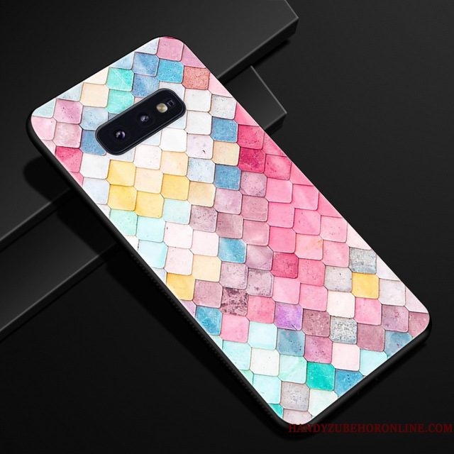 Hoesje Samsung Galaxy S10e Zacht Trend Glas, Hoes Samsung Galaxy S10e Bescherming Blauwtelefoon