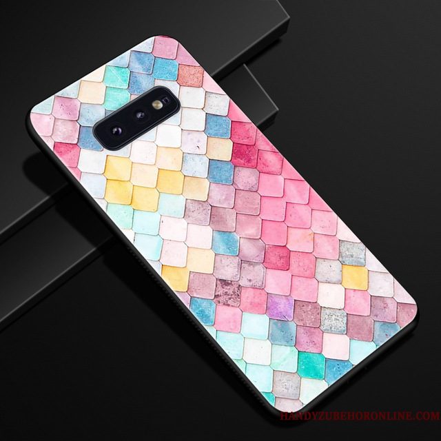 Hoesje Samsung Galaxy S10e Zacht Trend Glas, Hoes Samsung Galaxy S10e Bescherming Blauwtelefoon