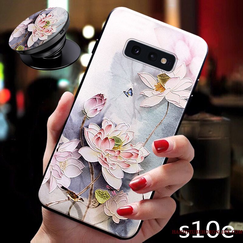 Hoesje Samsung Galaxy S10e Zakken Chinese Stijl Nieuw, Hoes Samsung Galaxy S10e Zacht Net Red Roze