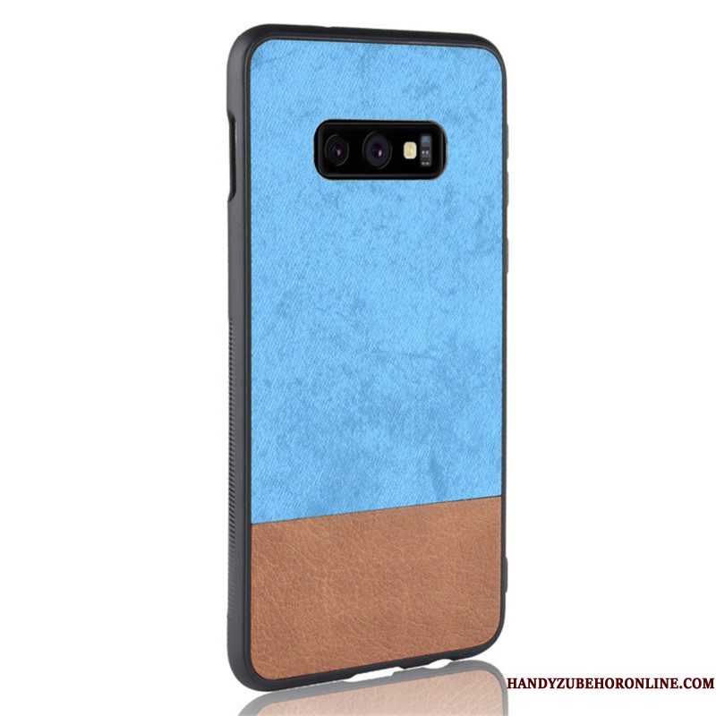 Hoesje Samsung Galaxy S10e Zakken Gemengde Kleuren Denim, Hoes Samsung Galaxy S10e Leer Grijs Hard